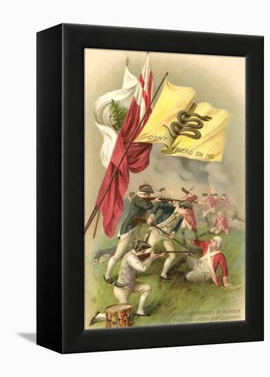 Don't Tread on Me Flag, Battle Scene-null-Framed Stretched Canvas