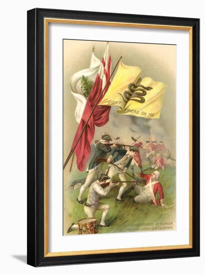 Don't Tread on Me Flag, Battle Scene-null-Framed Art Print
