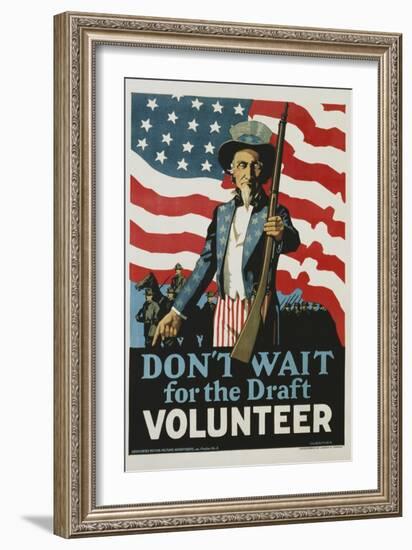 Don't Wait for the Draft, Volunteer Recruitment Poster-null-Framed Giclee Print