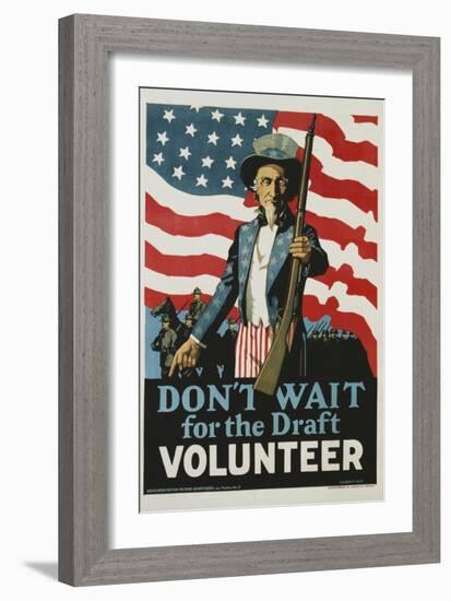 Don't Wait for the Draft, Volunteer Recruitment Poster-null-Framed Giclee Print