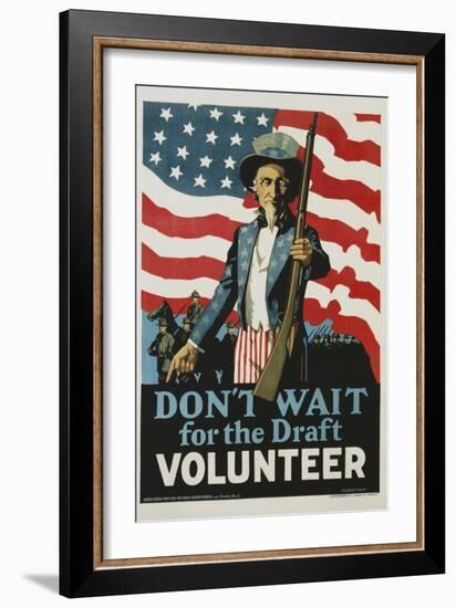 Don't Wait for the Draft, Volunteer Recruitment Poster-null-Framed Giclee Print