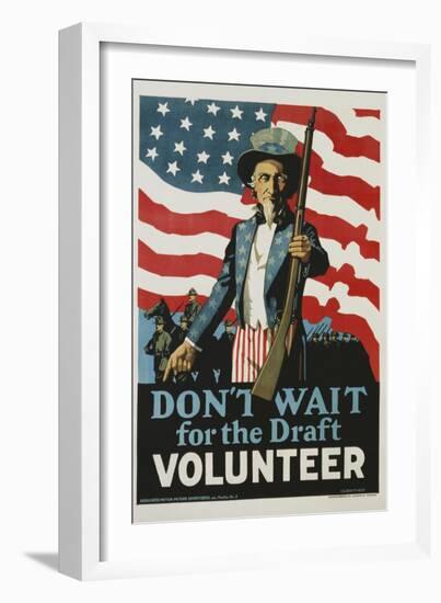 Don't Wait for the Draft, Volunteer Recruitment Poster-null-Framed Giclee Print