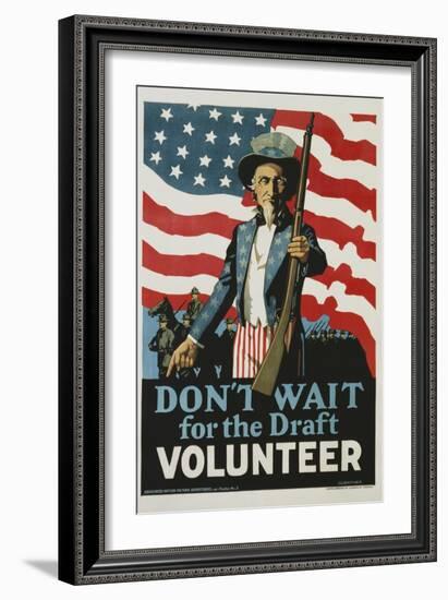 Don't Wait for the Draft, Volunteer Recruitment Poster-null-Framed Giclee Print