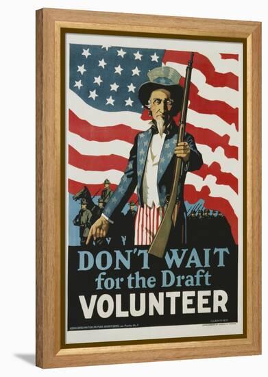 Don't Wait for the Draft, Volunteer Recruitment Poster-null-Framed Premier Image Canvas