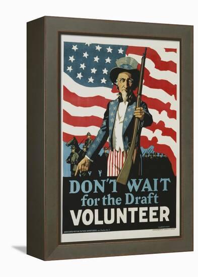 Don't Wait for the Draft, Volunteer Recruitment Poster-null-Framed Premier Image Canvas