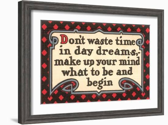 Don't Waste Tim in Daydreams-null-Framed Art Print