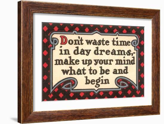 Don't Waste Tim in Daydreams-null-Framed Art Print