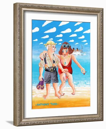 Don't You Bring that Crab near Me! Screams Brenda Running from the Beach-Tony Todd-Framed Giclee Print