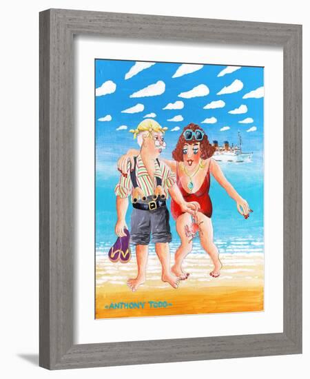 Don't You Bring that Crab near Me! Screams Brenda Running from the Beach-Tony Todd-Framed Giclee Print