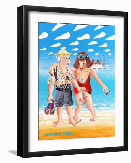 Don't You Bring that Crab near Me! Screams Brenda Running from the Beach-Tony Todd-Framed Giclee Print