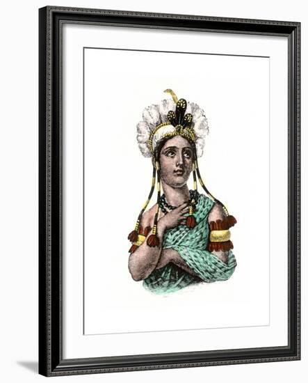 Dona Marina, La Malinche, Native Interpreter for Hernando Cortes, Spanish Conquest of Aztec Mexico-null-Framed Giclee Print