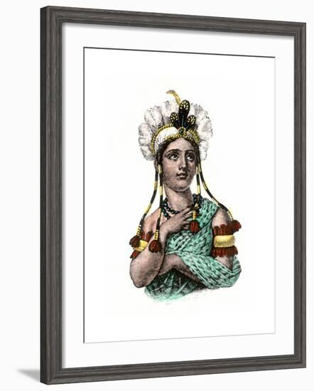 Dona Marina, La Malinche, Native Interpreter for Hernando Cortes, Spanish Conquest of Aztec Mexico-null-Framed Giclee Print