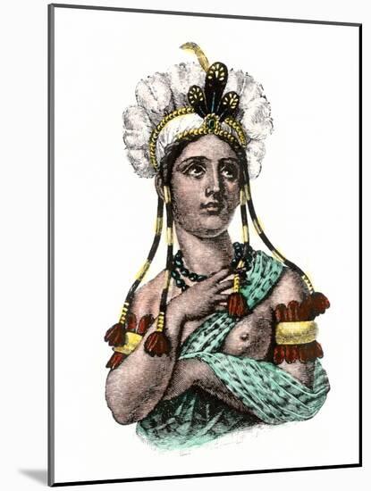 Dona Marina, Native Interpreter for Hernando Cortes in the Spanish Conquest of Aztec Mexico-null-Mounted Giclee Print