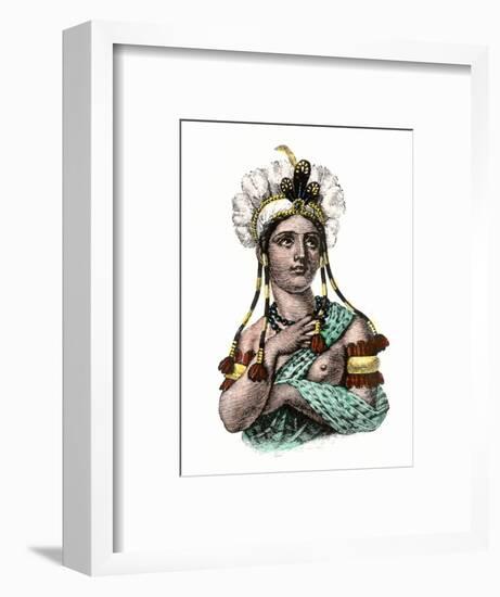 Dona Marina, Native Interpreter for Hernando Cortes in the Spanish Conquest of Aztec Mexico-null-Framed Premium Giclee Print