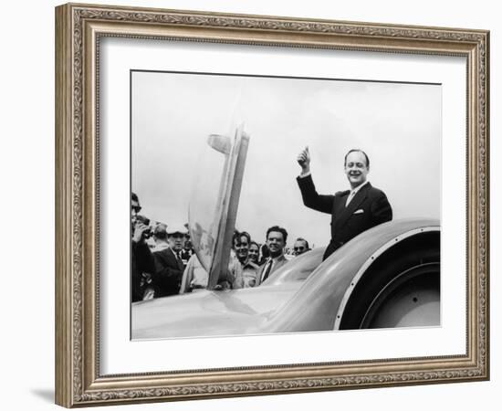 Donald Campbell with the Bluebird CN7 at the Goodwood Trials, July 1960-null-Framed Photographic Print