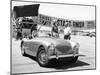 Donald Healey with an Austin Healey at a Motor Race-null-Mounted Photographic Print