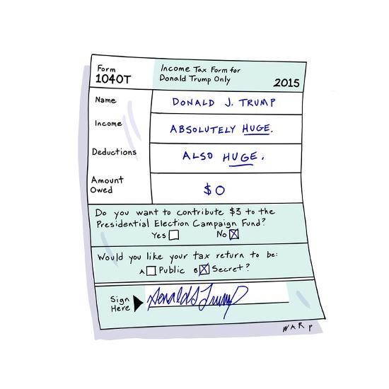 Donald J Trump Tax Return Cartoon Premium Giclee Print Kim Warp Art Com