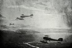 WW1 - British Seaplane Squadron on Patrol-Donald Maxwell-Framed Art Print