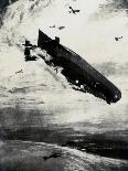 WW1 - Commodore Bigsworth Drops Bombs on Zeppelin, 1915-Donald Maxwell-Art Print