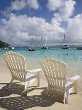 Two Empty Beach Chairs on Sandy Beach on the Island of Jost Van Dyck in the British Virgin Islands-Donald Nausbaum-Photographic Print