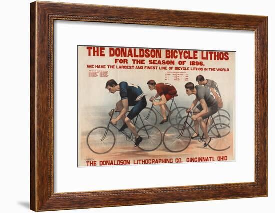 Donaldson Bicycle Lithos for 1896 Season-null-Framed Giclee Print