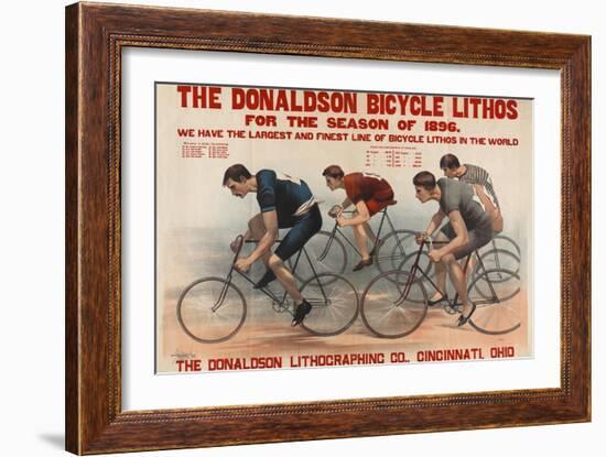 Donaldson Bicycle Lithos for 1896 Season-null-Framed Giclee Print