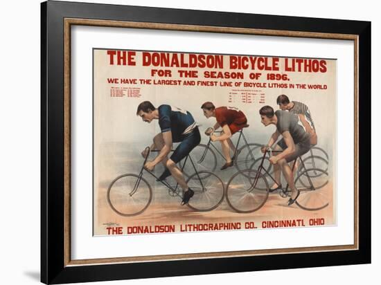 Donaldson Bicycle Lithos for 1896 Season-null-Framed Giclee Print