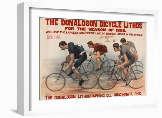 Donaldson Bicycle Lithos for 1896 Season-null-Framed Giclee Print