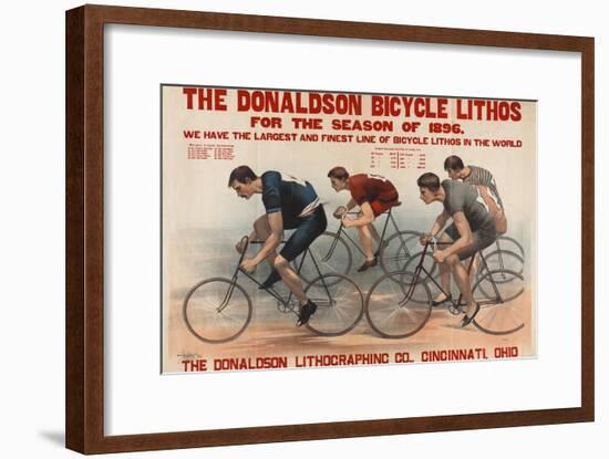 Donaldson Bicycle Lithos for 1896 Season-null-Framed Giclee Print