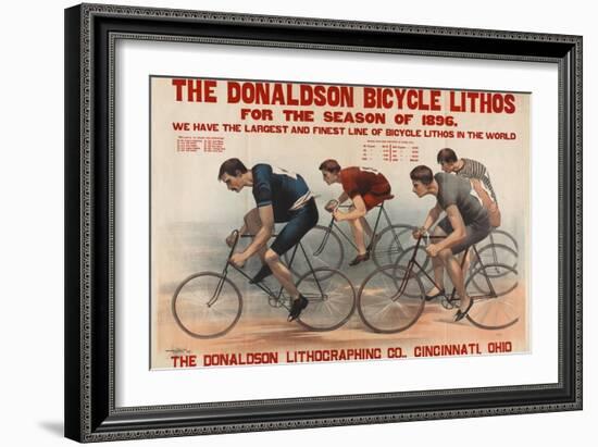 Donaldson Bicycle Lithos for 1896 Season-null-Framed Giclee Print