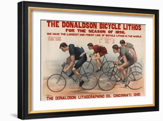 Donaldson Bicycle Lithos for 1896 Season-null-Framed Giclee Print