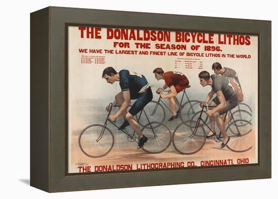 Donaldson Bicycle Lithos for 1896 Season-null-Framed Premier Image Canvas