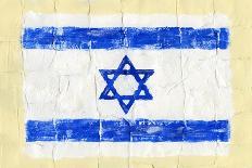Hand Painted Acrylic Flag Of Israel-donatas1205-Art Print