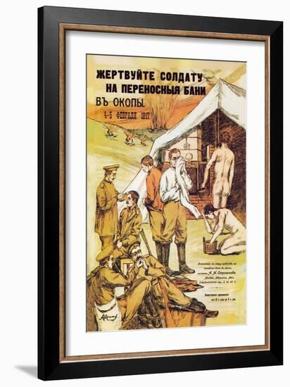 Donate for Soldier's Portable Trench Baths-null-Framed Art Print