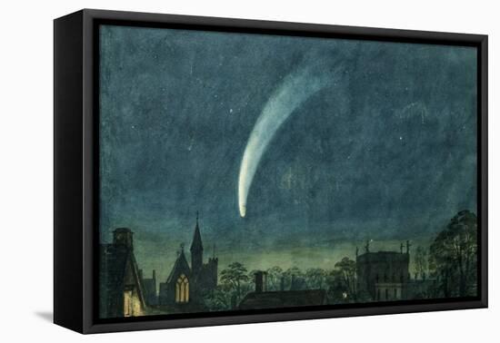 Donati's Comet over Balliol College (W/C with Scratching Out on Paper)-William of Oxford-Framed Premier Image Canvas