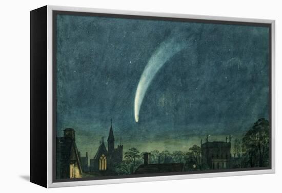 Donati's Comet over Balliol College (W/C with Scratching Out on Paper)-William of Oxford-Framed Premier Image Canvas