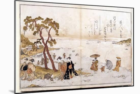 Donations from the Low Tide, 1790: the Search for Shells for the Game of the Kai Awase. Artwork by-Kitagawa Utamaro-Mounted Giclee Print