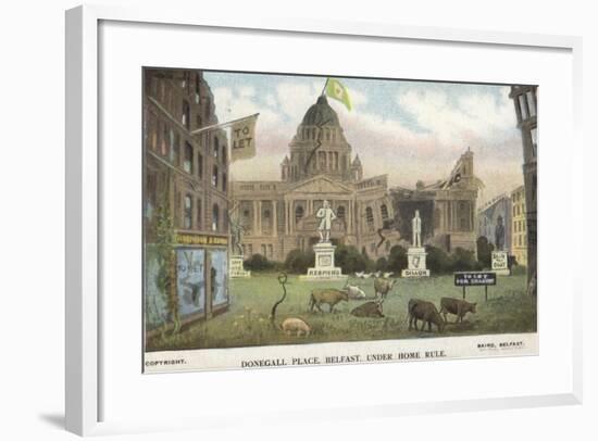 Donegall Place, Belfast, under Home Rule-null-Framed Giclee Print