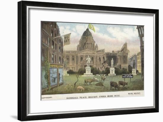 Donegall Place, Belfast, under Home Rule-null-Framed Giclee Print