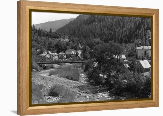 Doneieville, California Town View Photograph - Downieville, CA-Lantern Press-Framed Stretched Canvas