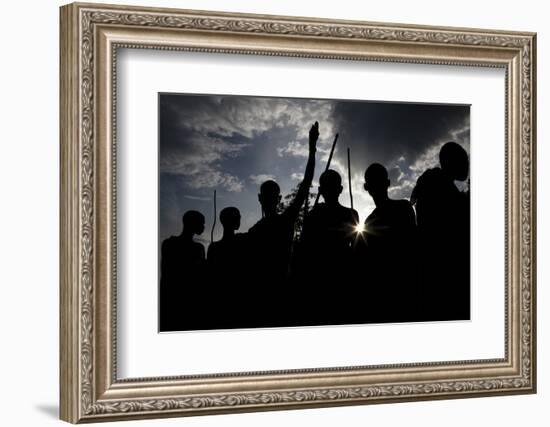 Donga participants, Ethiopia-Art Wolfe-Framed Photographic Print