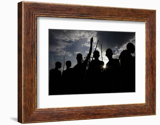 Donga participants, Ethiopia-Art Wolfe-Framed Photographic Print