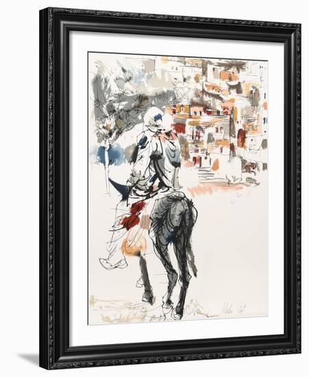 Donkey and Rider from People in Israel-Moshe Gat-Framed Limited Edition