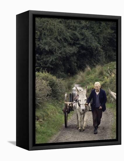 Donkey Cart, County Leitrim, Connacht, Republic of Ireland (Eire)-Adam Woolfitt-Framed Premier Image Canvas