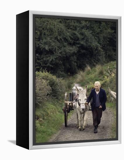 Donkey Cart, County Leitrim, Connacht, Republic of Ireland (Eire)-Adam Woolfitt-Framed Premier Image Canvas