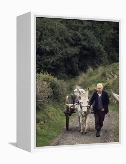 Donkey Cart, County Leitrim, Connacht, Republic of Ireland (Eire)-Adam Woolfitt-Framed Premier Image Canvas