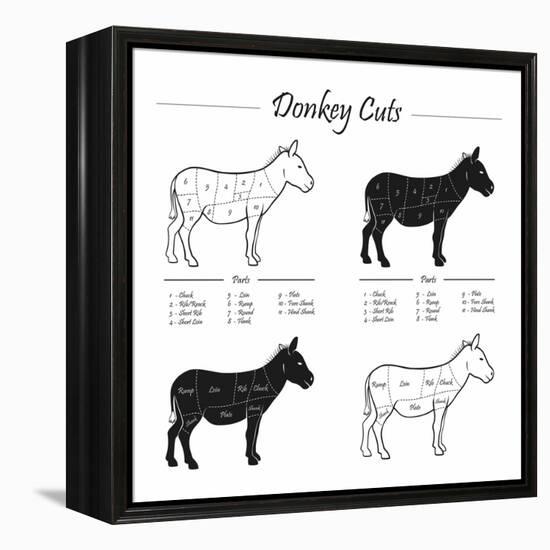 Donkey Cut Scheme - B&W-ONiONAstudio-Framed Stretched Canvas