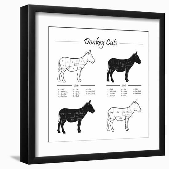 Donkey Cut Scheme - B&W-ONiONAstudio-Framed Art Print
