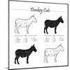 Donkey Cut Scheme - B&W-ONiONAstudio-Mounted Art Print