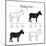 Donkey Cut Scheme - B&W-ONiONAstudio-Mounted Art Print